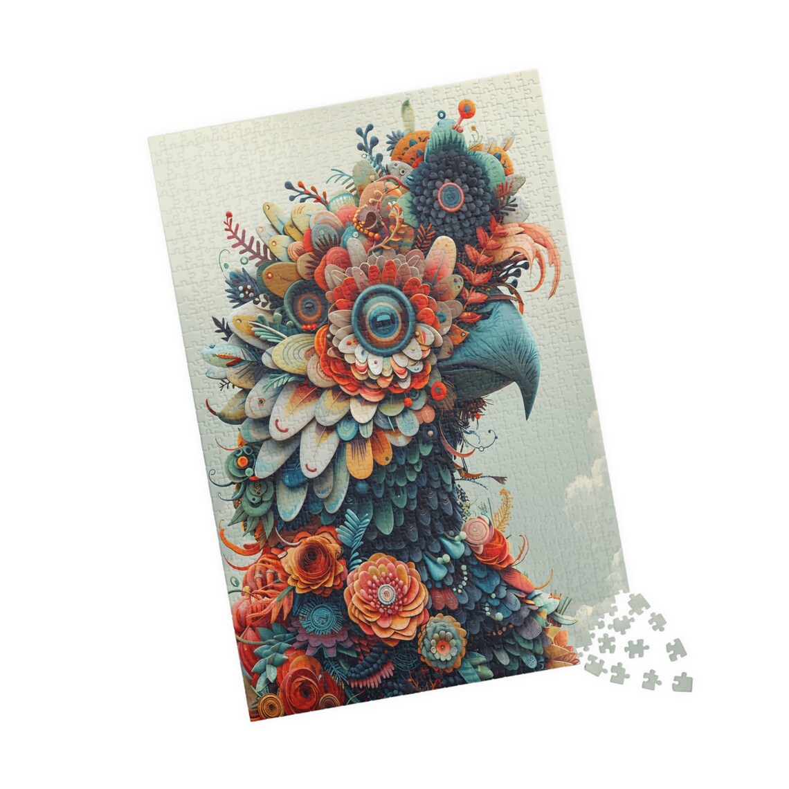 Parrot Made of Flowers Whimsical Floral Bird Botanical Art Poster - Image 4
