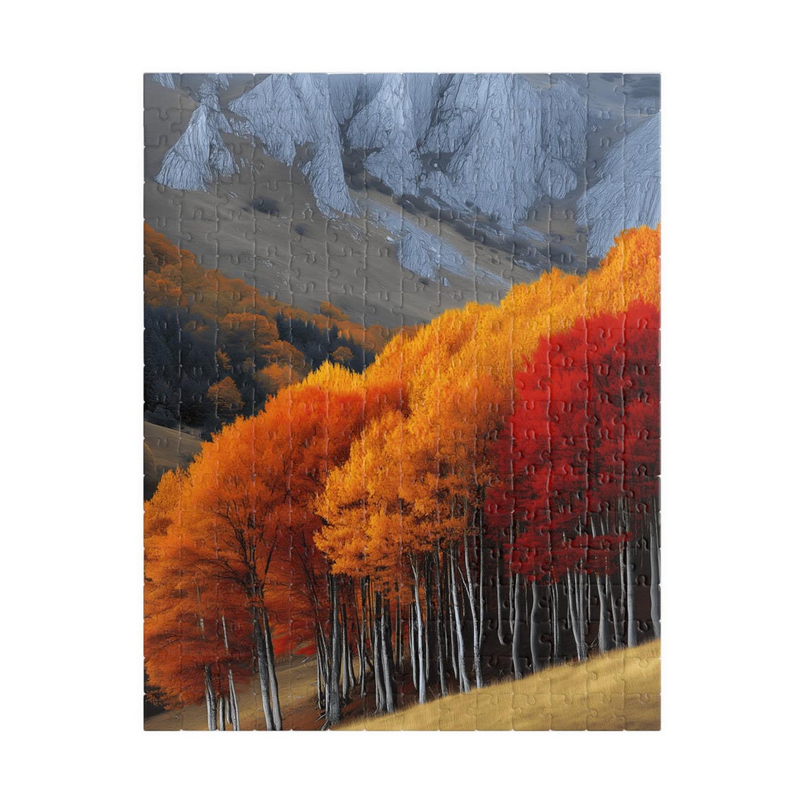 Fall Trees on a Mountain Brilliant Orange Autumn Forest Scene Poster - Image 5