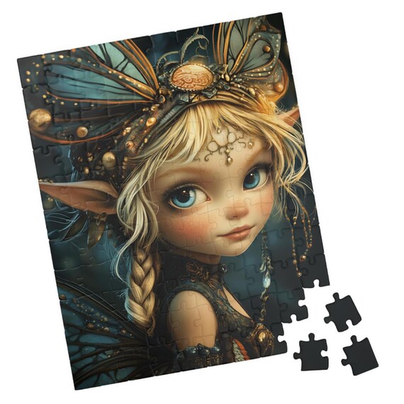 Onyx Fairy Dressed In Black With Feathered Headdress And Blue Eyes Poster