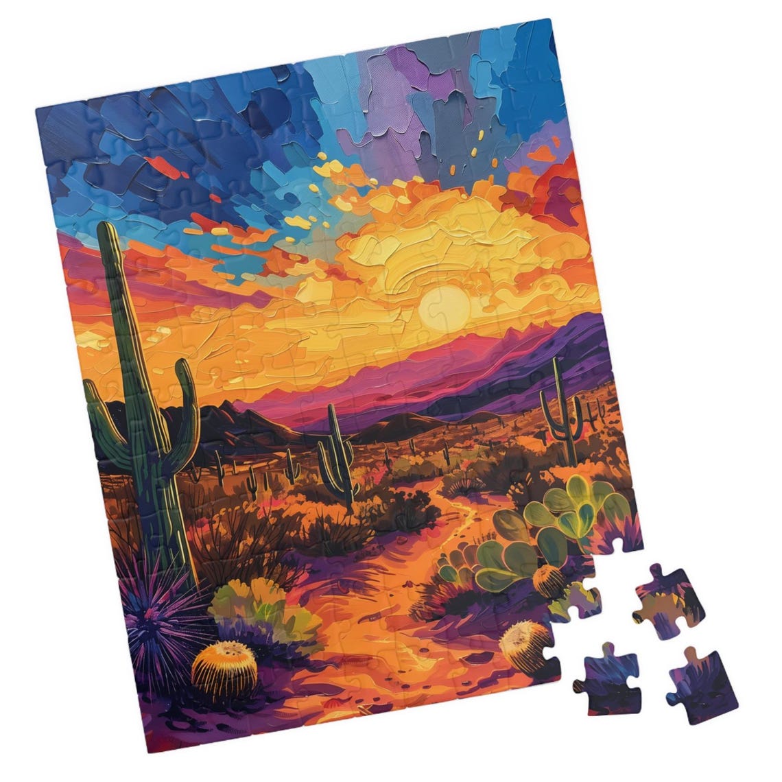 Dessert Sunset Jigsaw Puzzle Tech Free Fun Activity Great Gift For Birthdays Paitents And Nursing Homes