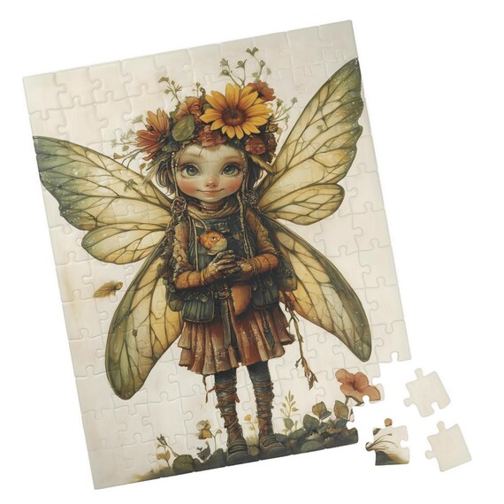 Storybook Fairy Girl With Sunflower Crown Holding A Tiny Bird Art Poster