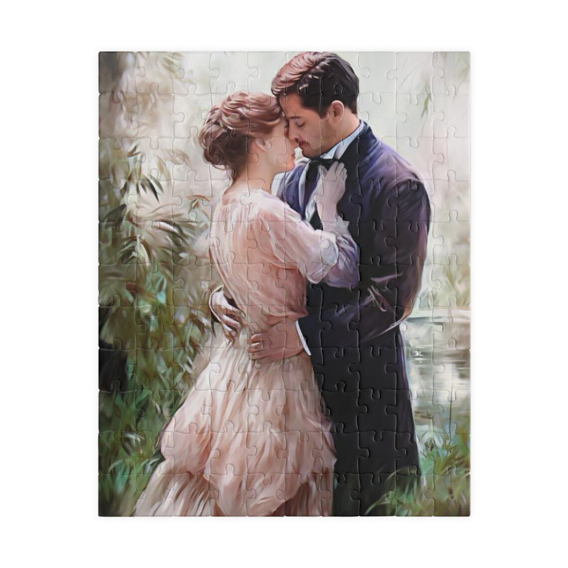Impressionist Young Couple In A Loving Garden Embrace Poster - Image 2
