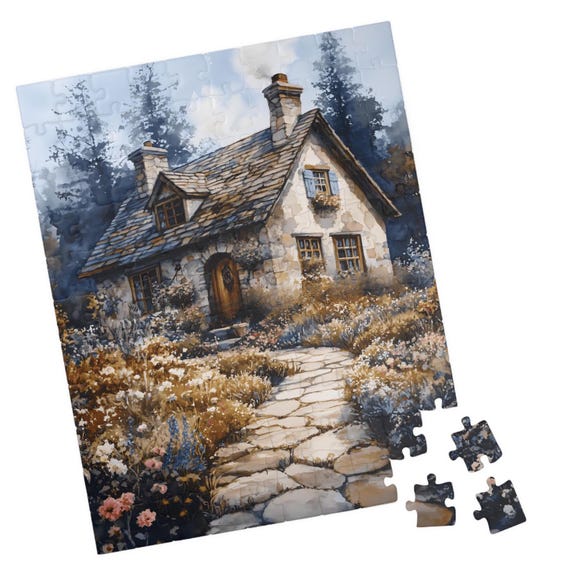 Stone Cottage And Garden Jigsaw Puzzle Gift For Holidays Birthdays Get Well And Nursing Homes Fun Tech Free Activity