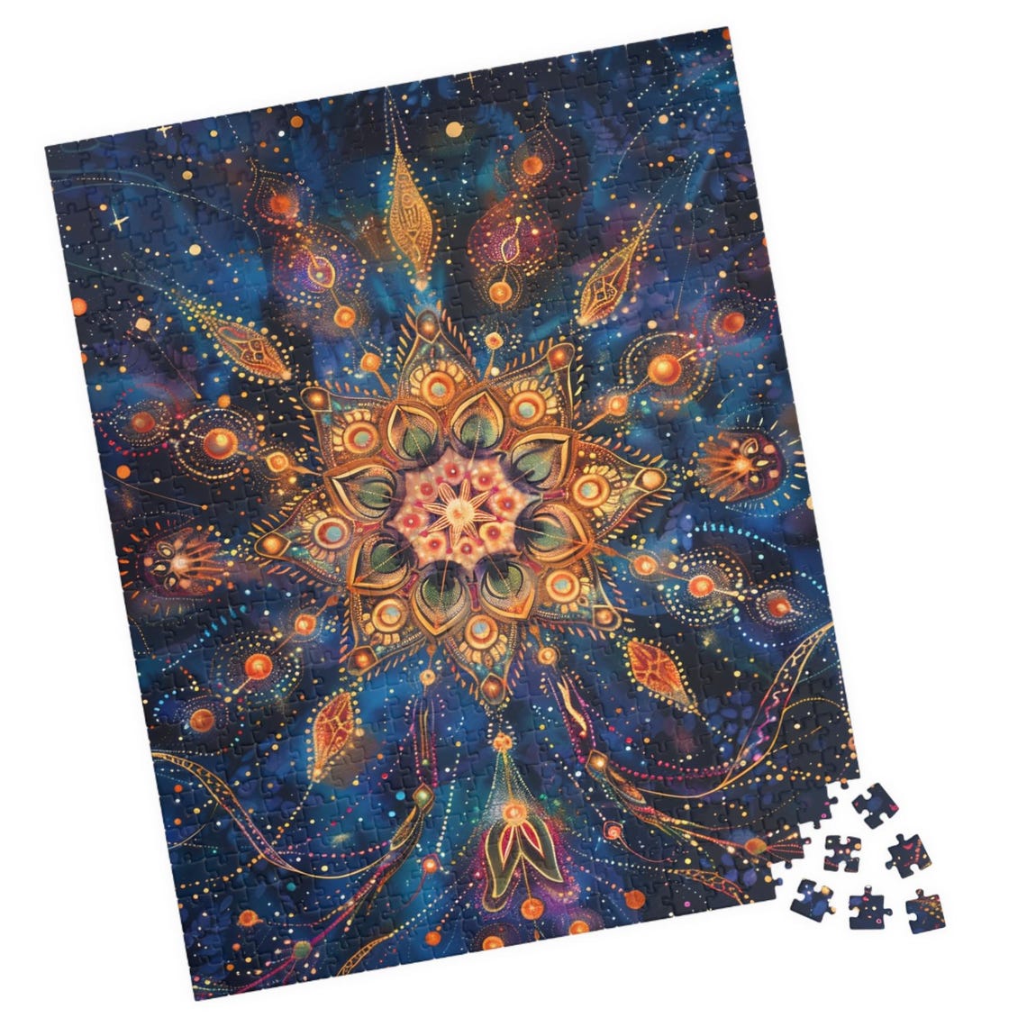 Celestial Mandala III Golden Ornaments Starry Night Sky Poster