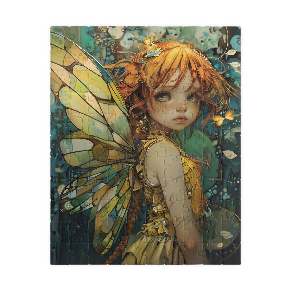Fairy With Stained Glass Wings And Copper Hair Forest Art Poster - Image 2