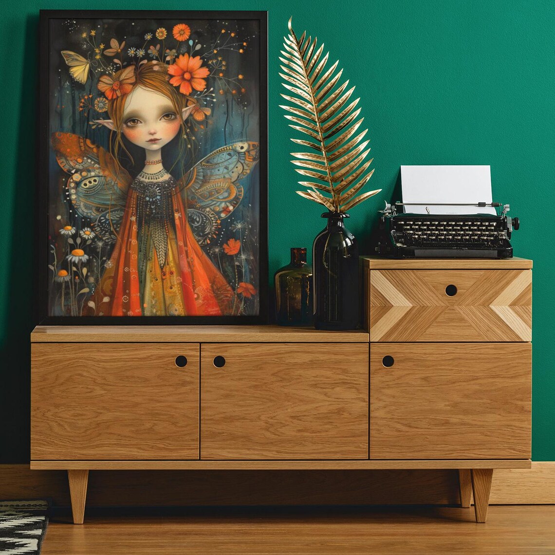 Sweet Bohemian Faerie Art Print, Folk Art Boho - Image 2