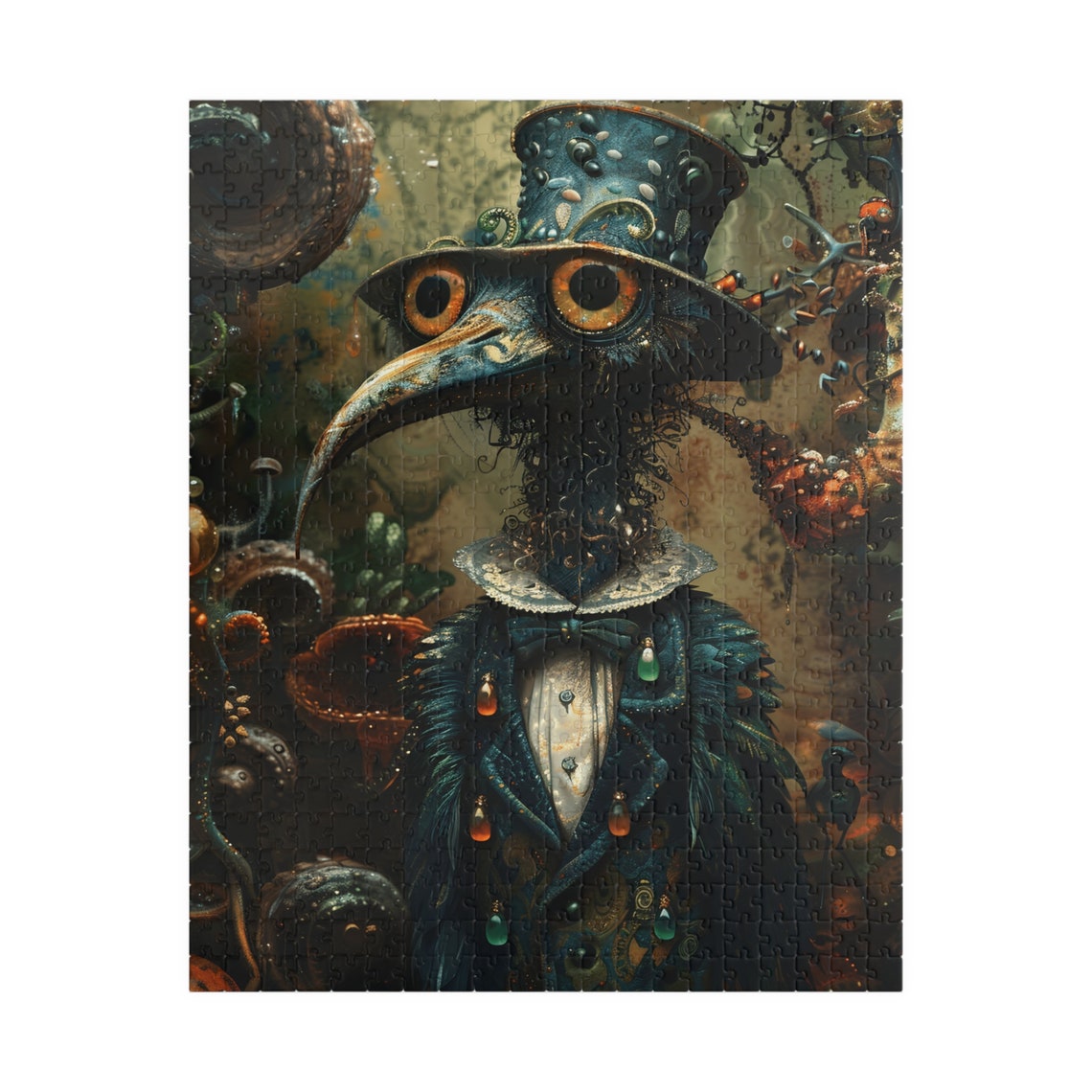 Gothic Plague Doctor Crow in a Steampunk Top Hat Dark Art Poster - Image 5