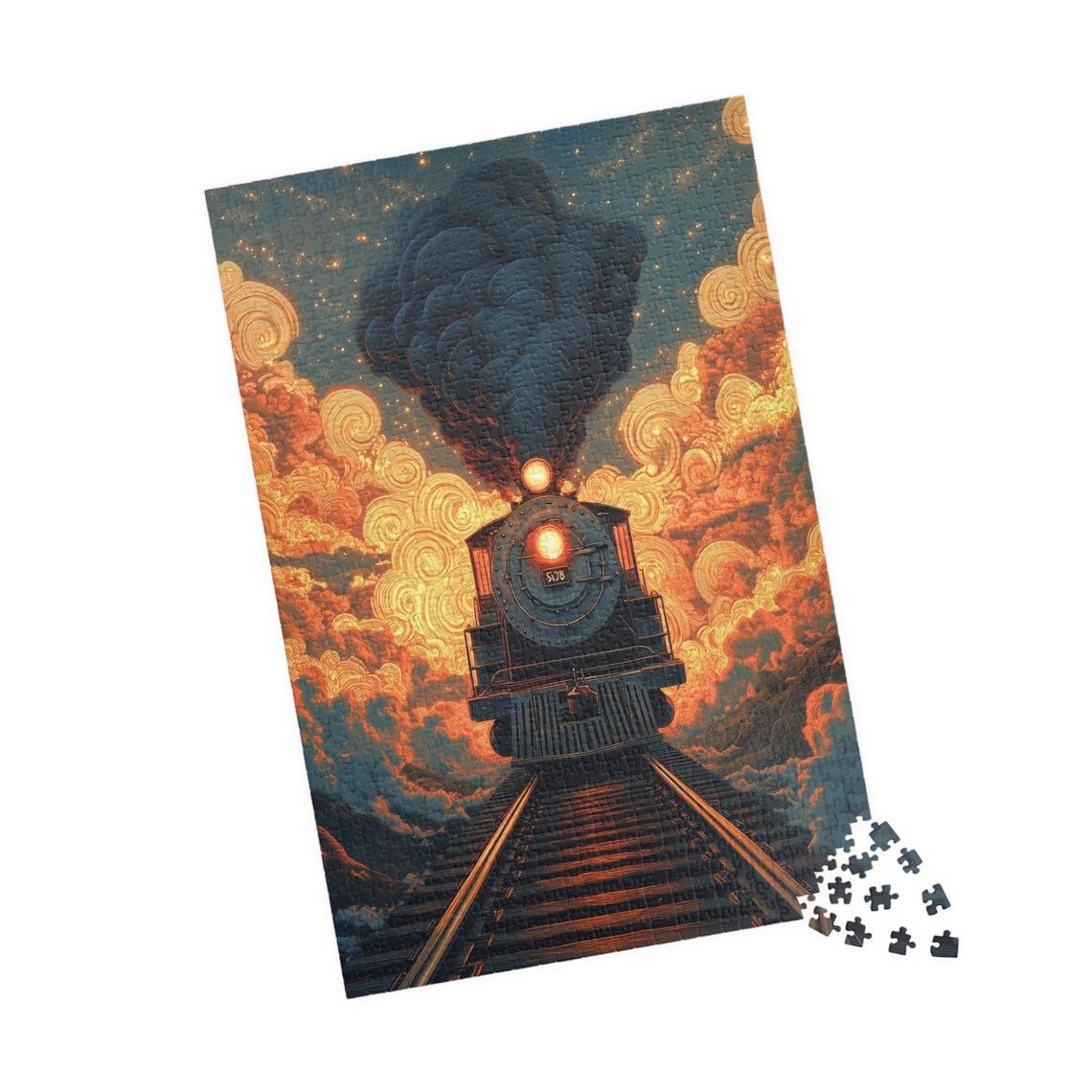 Steam Locomotive 5038 Charging Through A Golden Sunrise Poster - Image 4