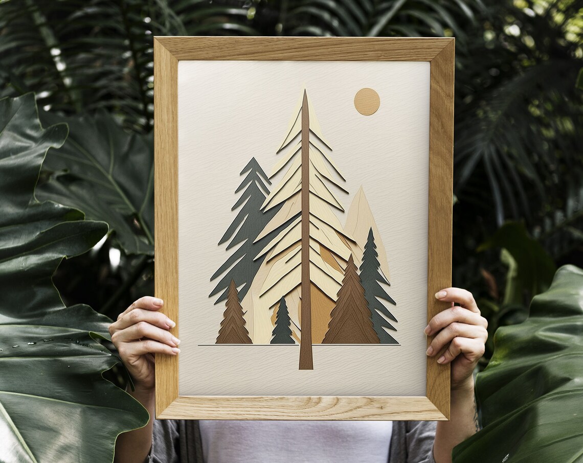 Rustic Pine Tree Art Print, Lake House Decor - Image 5