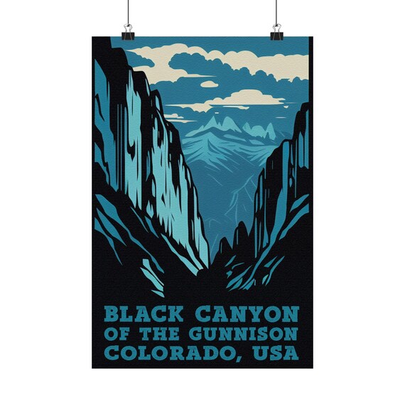 Black Canyon of the Gunnison Colorado USA Vintage Travel Poster