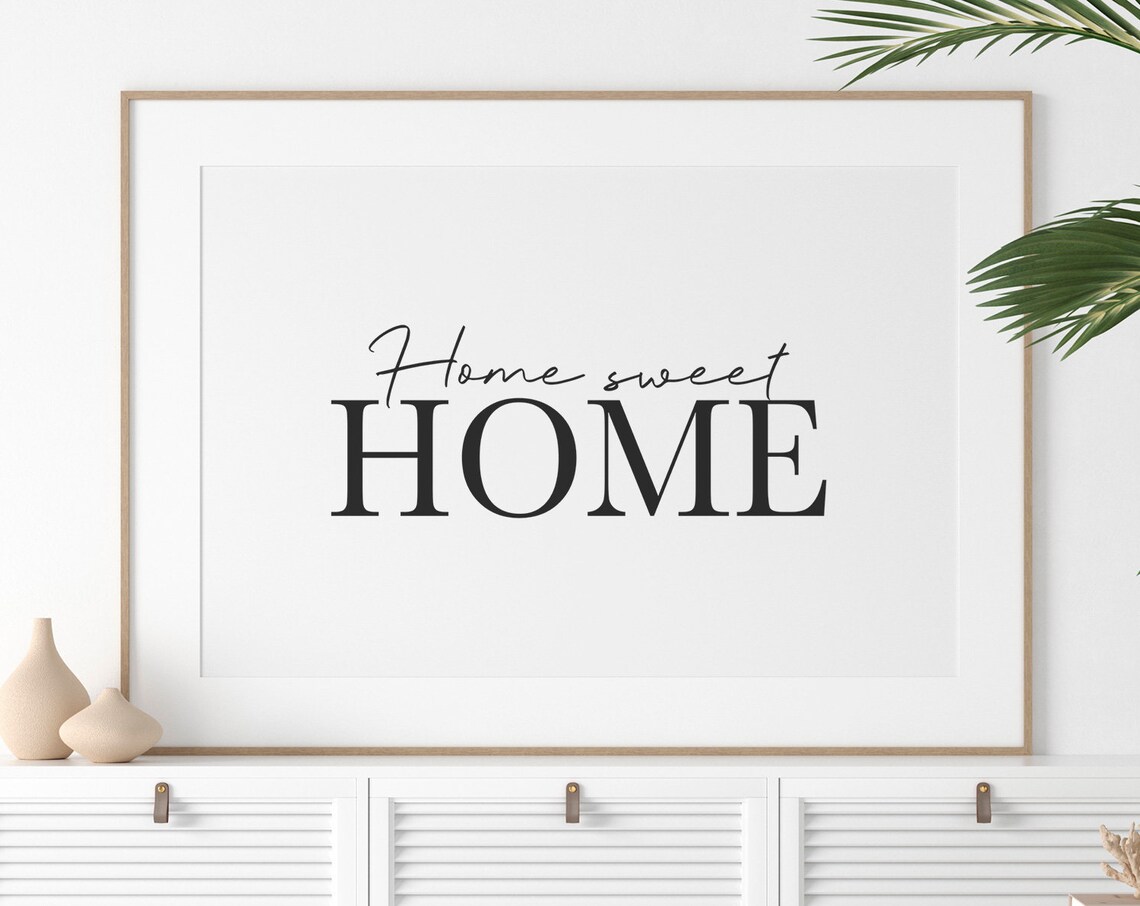 Home Sweet Home Handwriting Quote Poster, Minimal