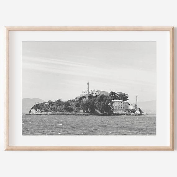 Alcatraz Island Black And White Photo Poster San Francisco Bay Art