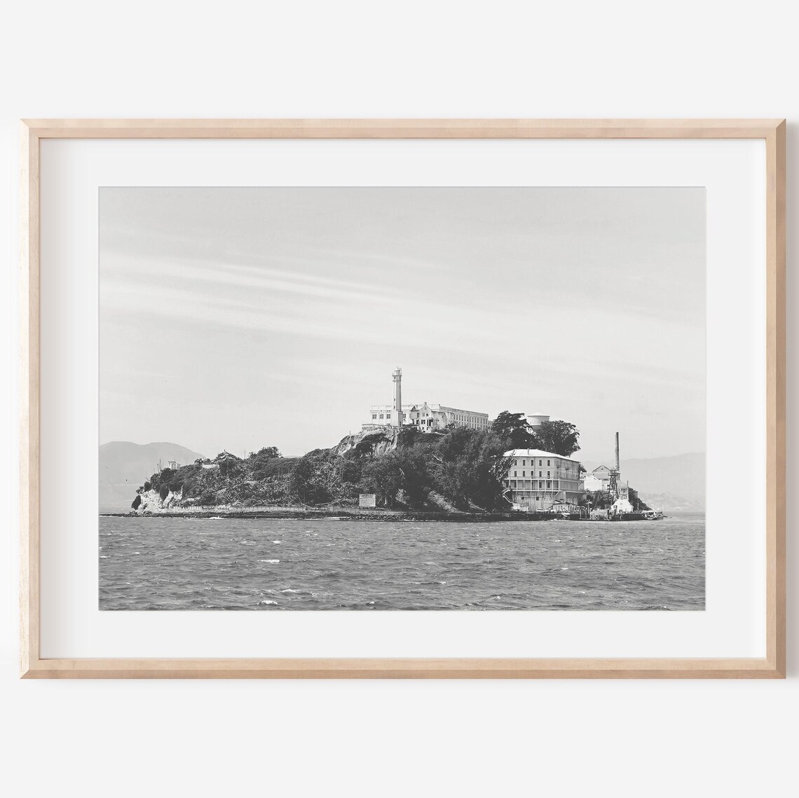 Alcatraz Island Black And White Photo Poster San Francisco Bay Art