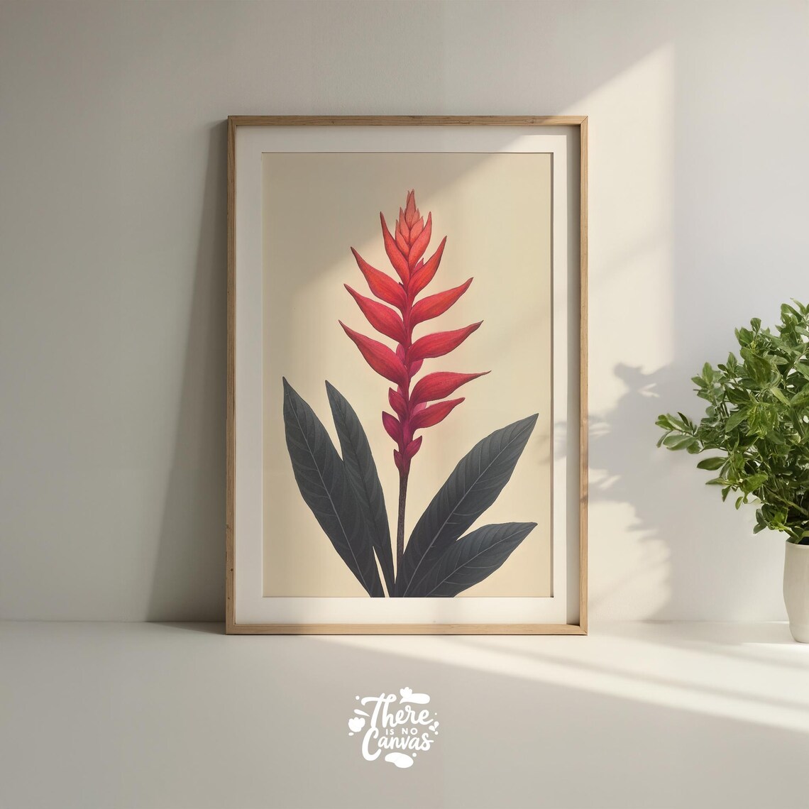 Scarlet Tropical Flower Bloom Botanical Watercolor Garden Print