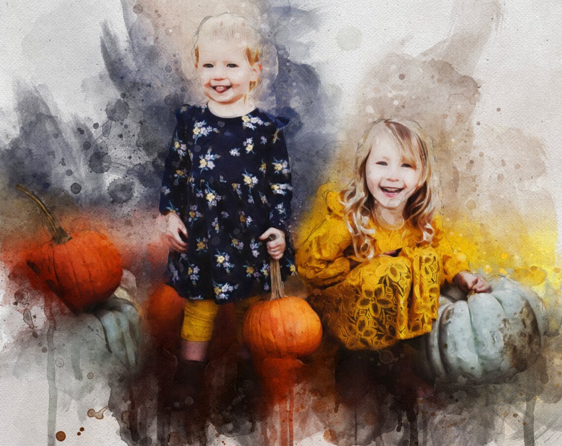 Personalized Watercolor Portrait Art Print for Mom