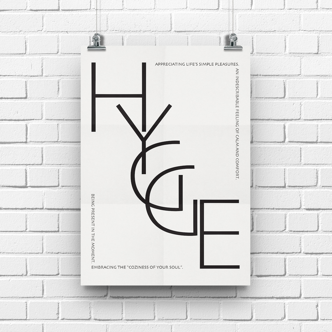 Hygge Definition Scandinavian Minimalist Typography Living Room Poster - Image 2