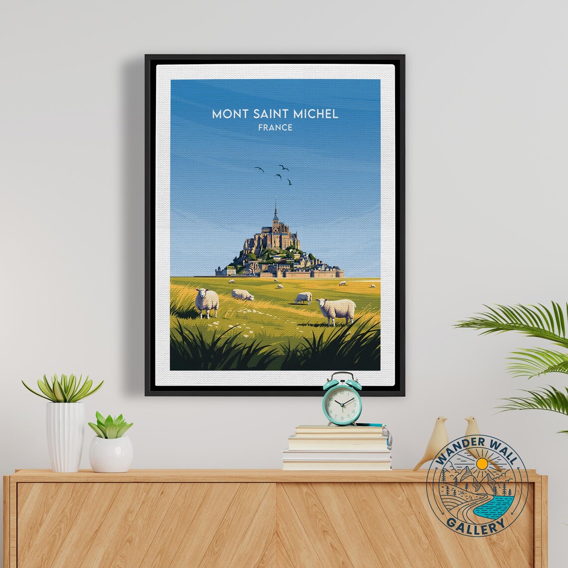 Mont Saint Michel France Island Abbey Sheep Meadow Travel Poster - Image 5