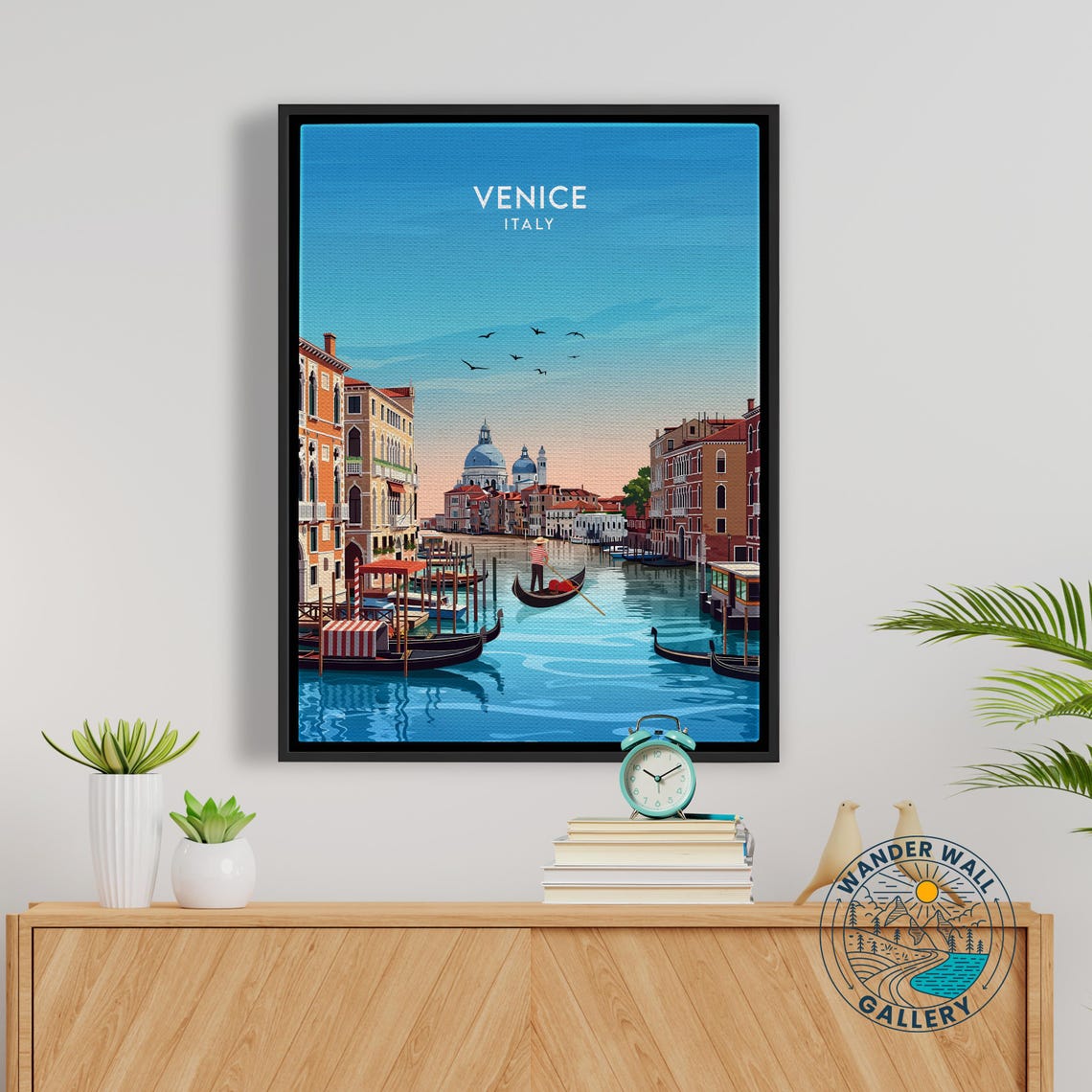 Venice Italy Blue Canal with Gondolas and Basilica Travel Poster - Image 4