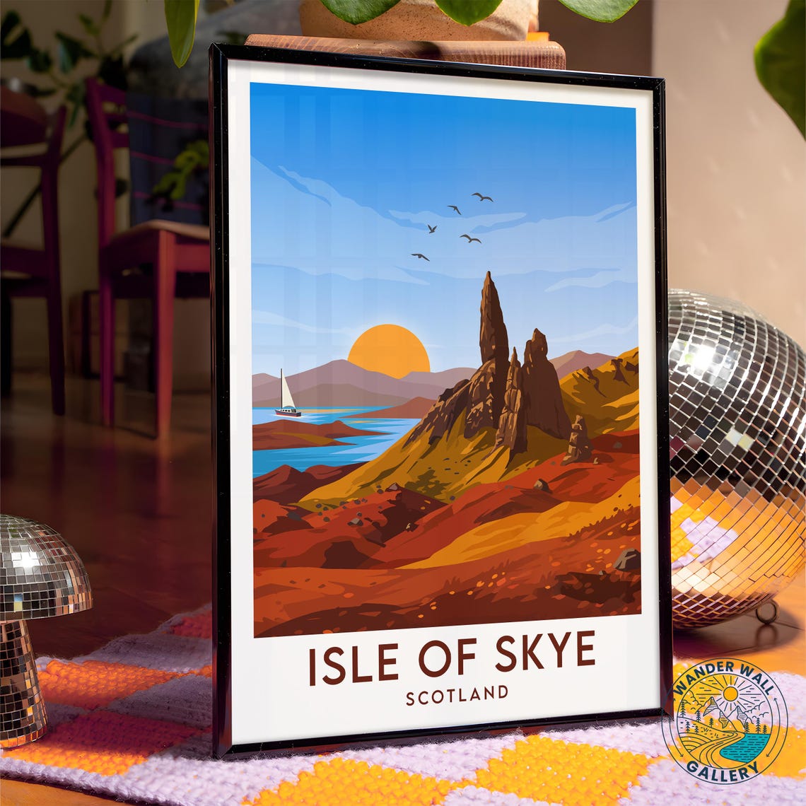 Isle of Skye Scotland Rocky Pinnacles Ram Golden Sunset Poster - Image 4