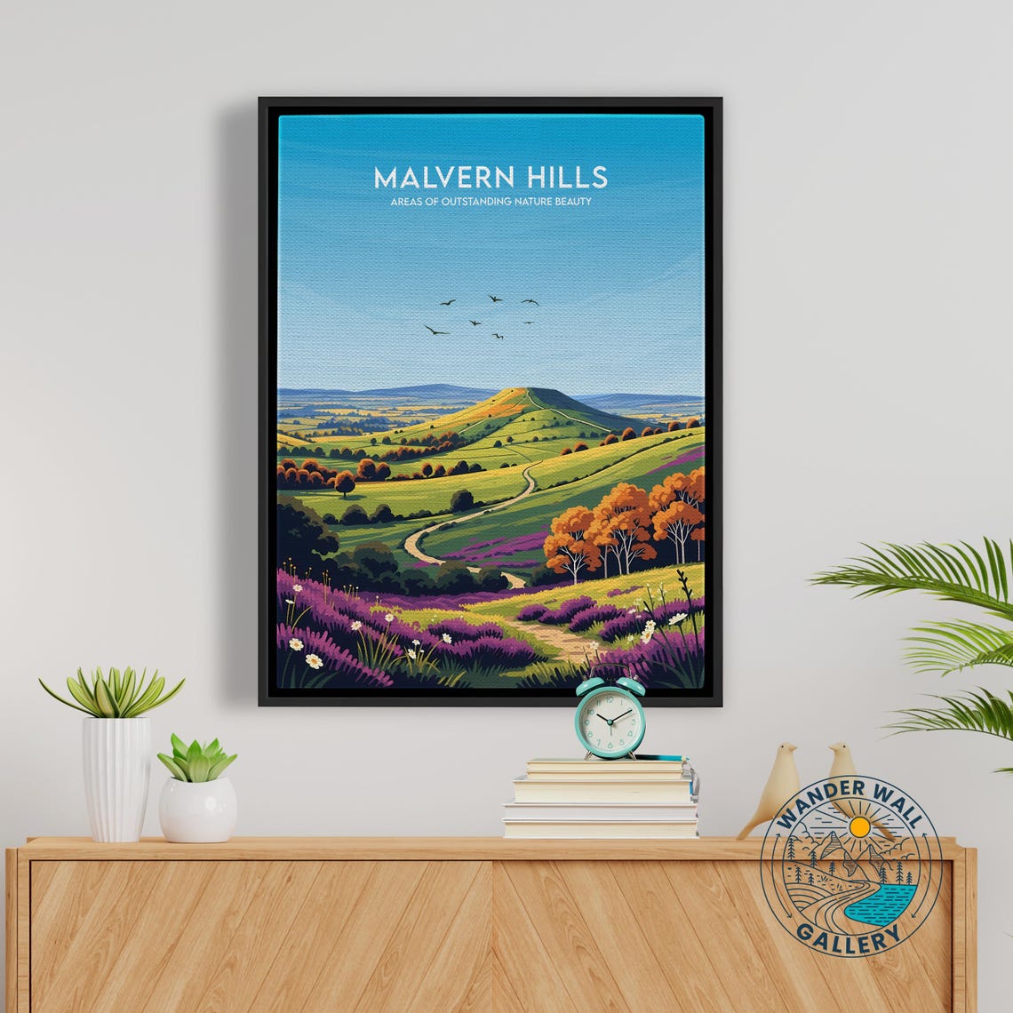 Malvern Hills England Countryside Heather Landscape Travel Poster - Image 5