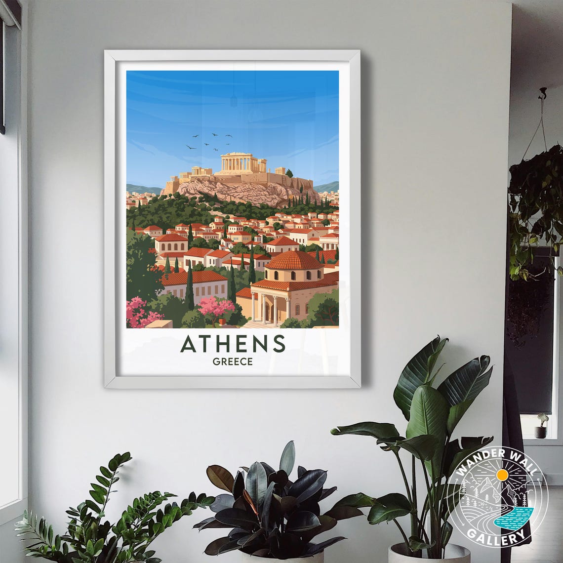 Athens Greece Acropolis Parthenon Ancient Cityscape Travel Poster - Image 3