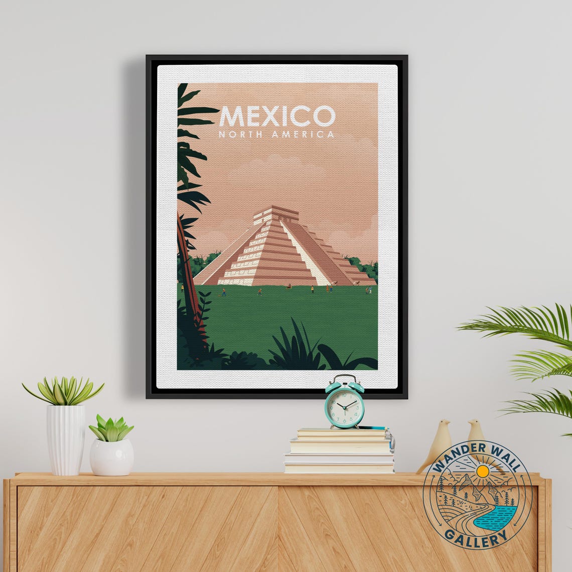 Chichen Itza Pyramid Travel Poster Mexico Historical Mexican Artwork Mayan Ruins Print Personalized Gift For Home Decor - Image 5
