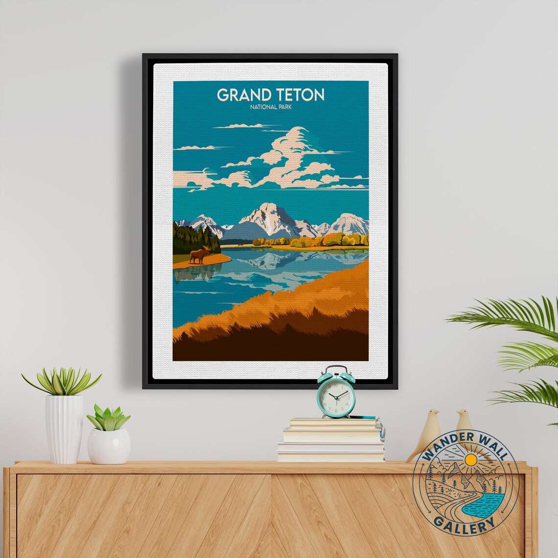 Grand Teton National Park Moose Lake Autumn Sunset Travel Poster - Image 5