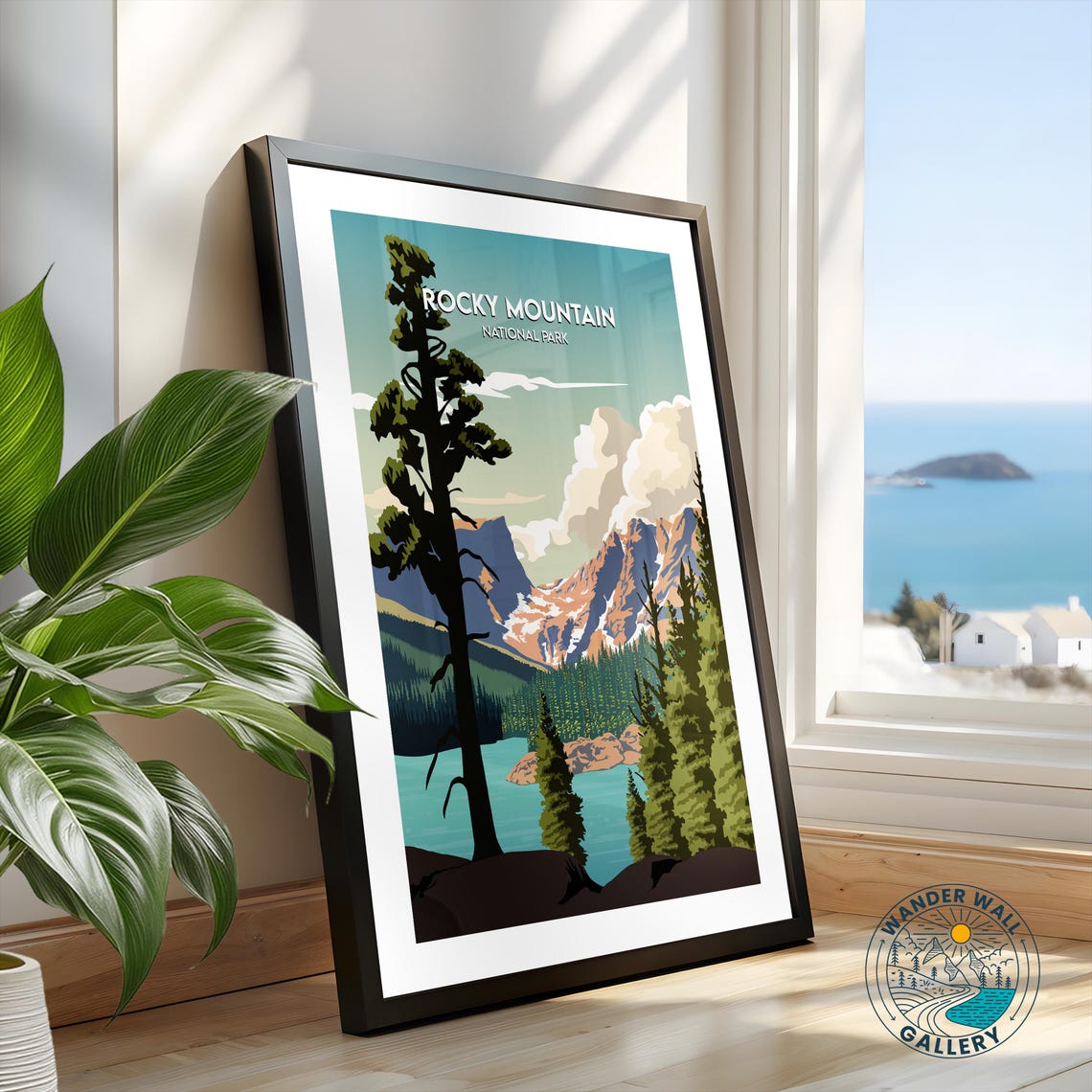Rocky Mountain National Park Alpine Lake Pines Vintage Travel Poster - Image 2