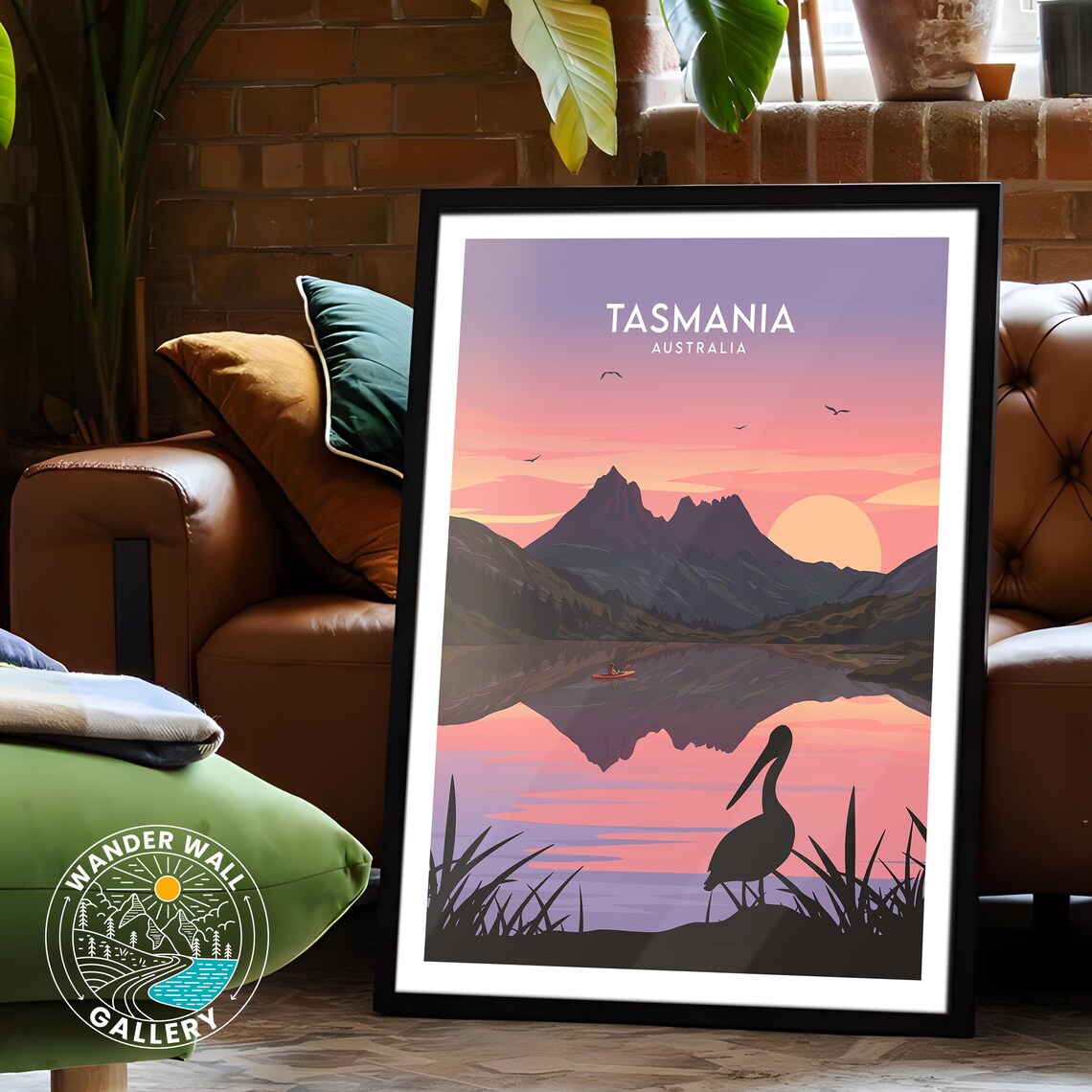 Tasmania Australia Cradle Mountain Lake Sunset Pelican Poster - Image 6