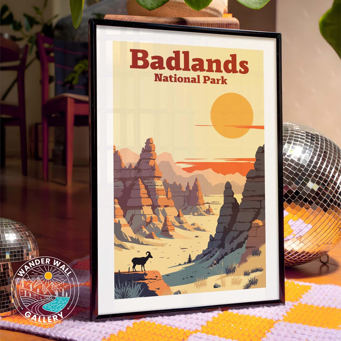 Badlands National Park Desert Buttes Bighorn Sheep Vintage Poster - Image 4