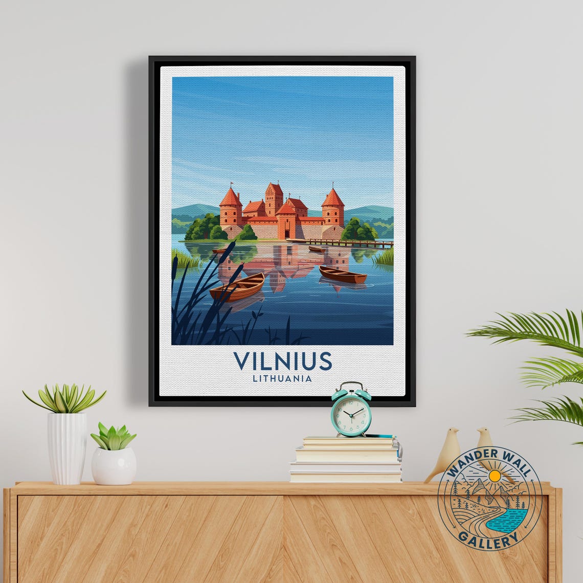 Vilnius Lithuania Island Castle Reflection Lake Travel Poster - Image 5