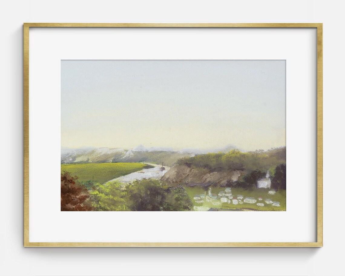 Vintage Minimalist Landscape, Antique Art Print - Image 2
