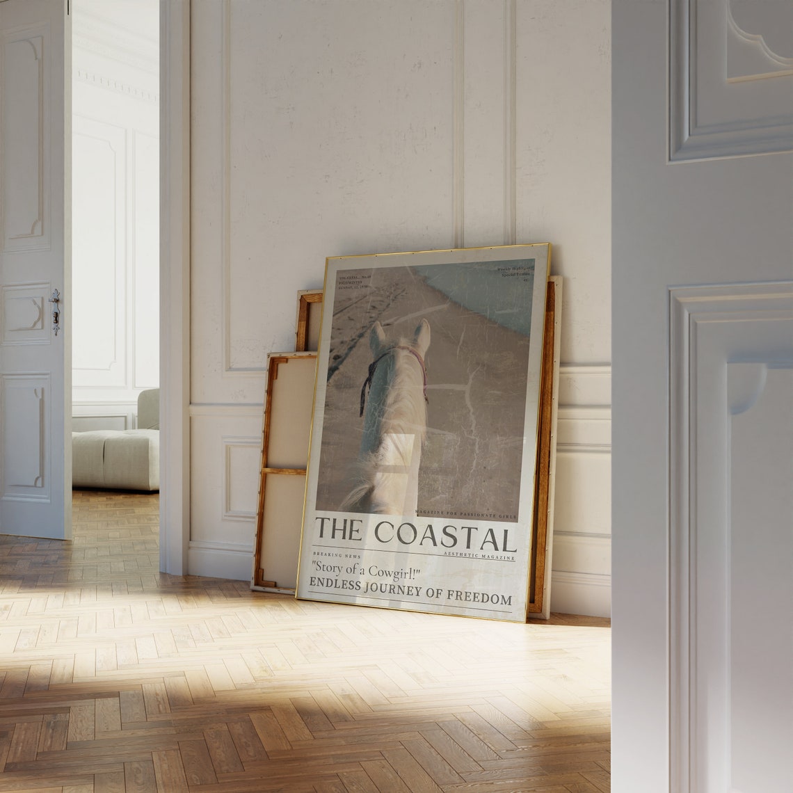 Chic Coastal Vintage 70s Newspaper Wall Art Coastal Cowgirl Poster Aesthetic Trendy Beach Coastal Cowgirl Print Horse Lovercowgirl Gift - Image 2