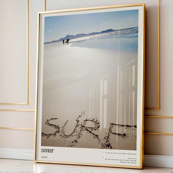 Surf Definition Photo Poster Surfers Walking on Beach at Dawn
