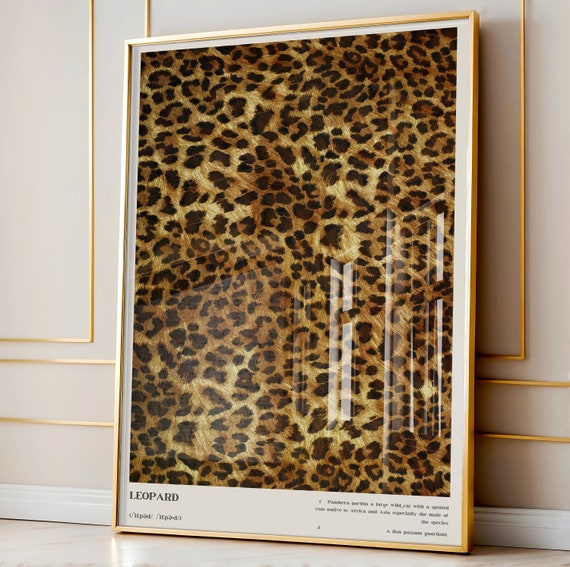 Leopard Definition Poster, Bedroom Wall Decor