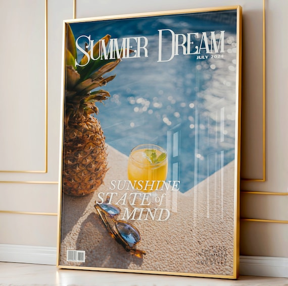 Summer Dream Sunshine State of Mind Pineapple Poolside Poster
