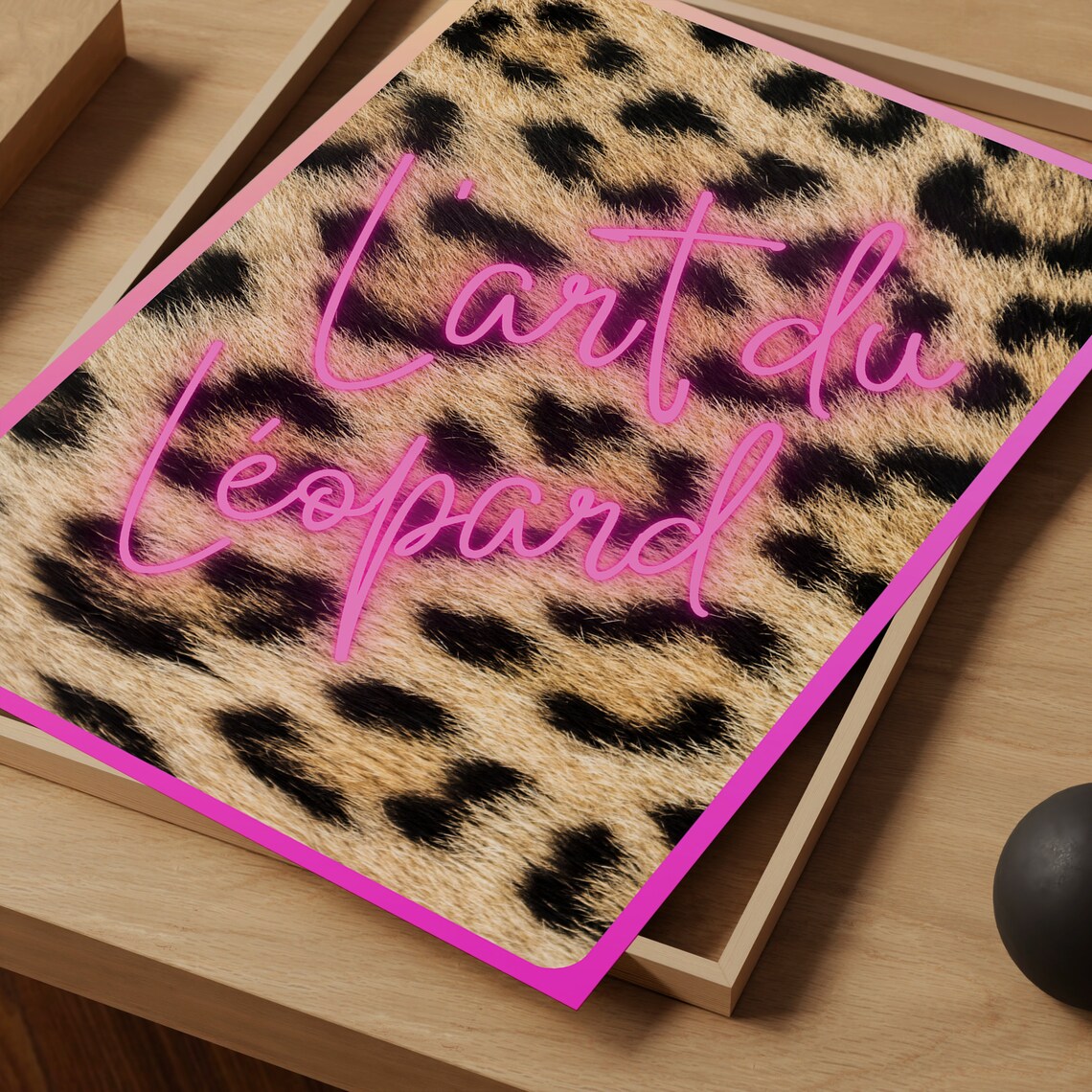 Art Du Leopard Pink Neon Leopard Fur French Glam Trendy Poster - Image 2