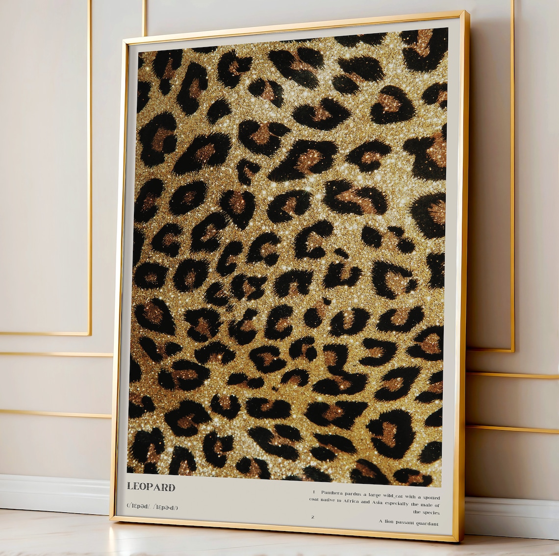 Leopard Pattern Poster Print, Bedroom Wall Decor