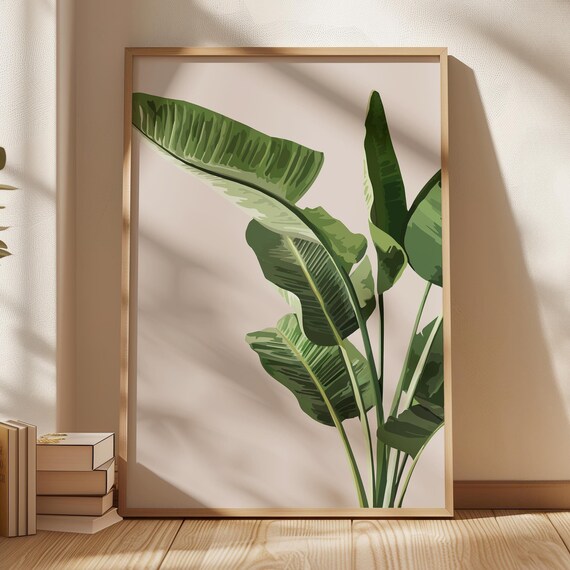 Tropical Banana Leaf Botanical Abstract Wall Art Print