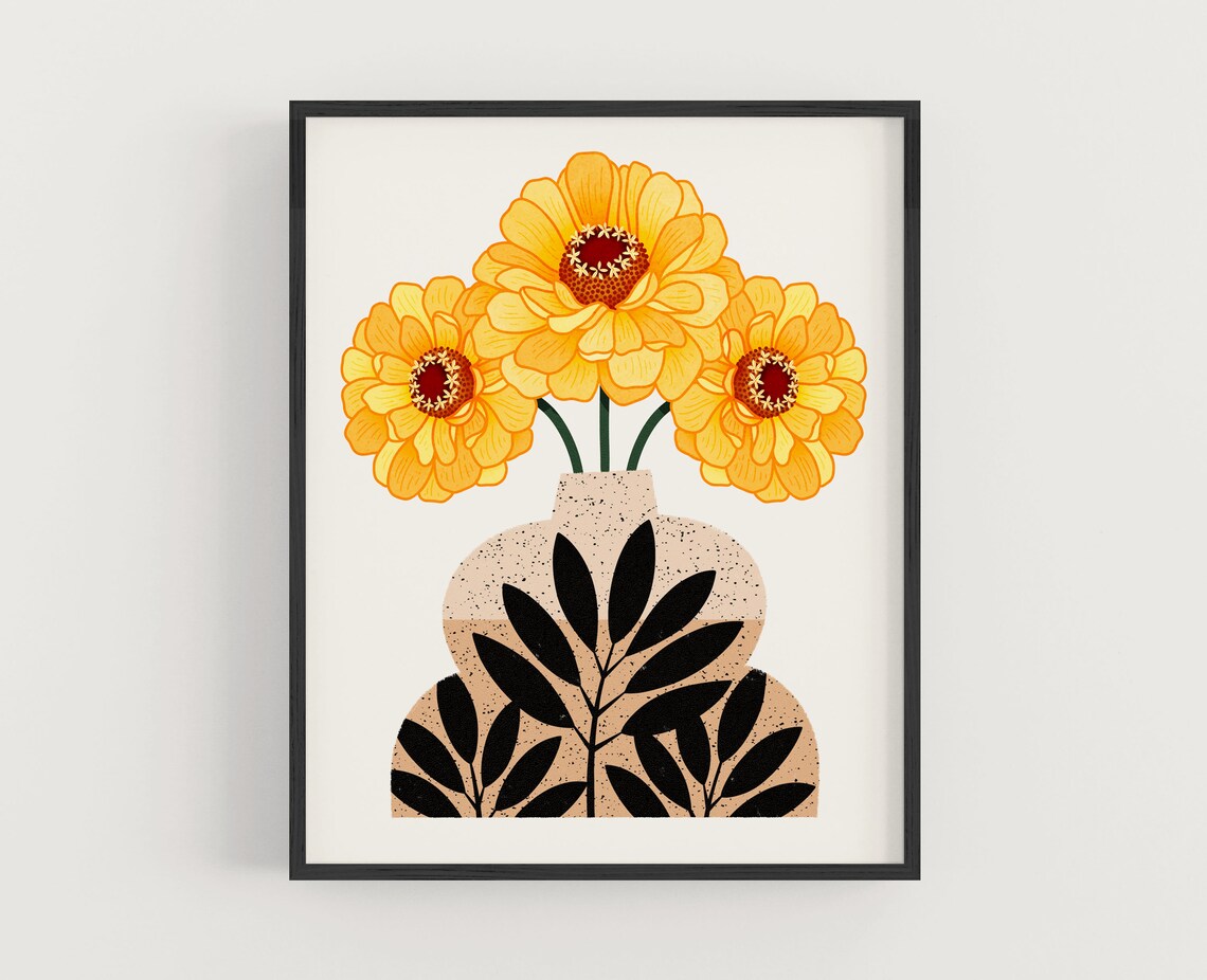 Flowers in Vase, Series III Botanical Art Print