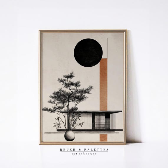 Japanese Architecture Print Zen Minimalist Wall Art For Modern Homes Abstract Decor Tranquil Spaces