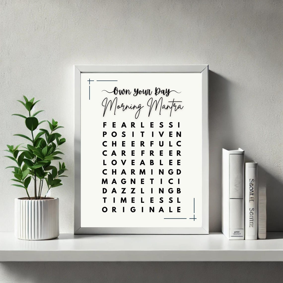 Own Your Day Morning Mantra Word Search Daily Affirmation Wall Poster - Image 2