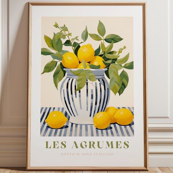 Italian Lemon Print, Sorrento Citrus Art Print