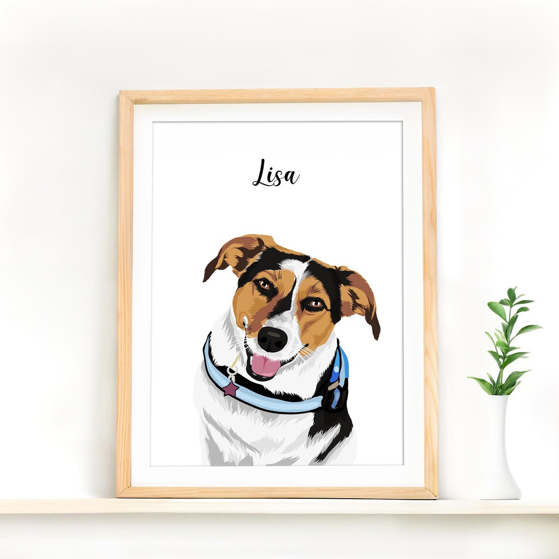 Custom Fluffy Dog Pet Portrait Illustration from Photo Poster - Image 3