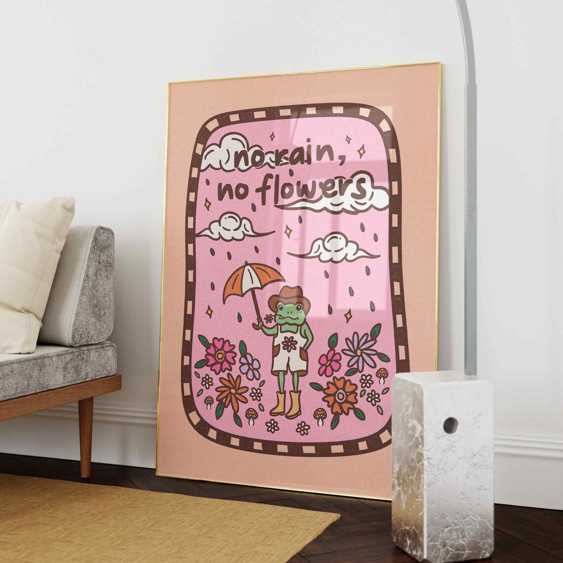 Frog With Mushroom Print, Kids Affirmations Poster - Image 4
