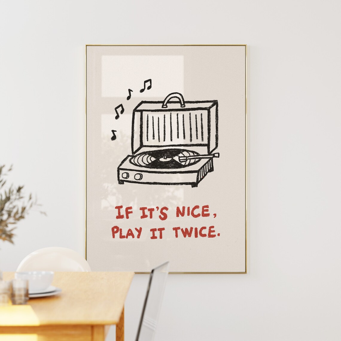 If It’s Nice Play It Twice Vintage Record Poster - Image 5