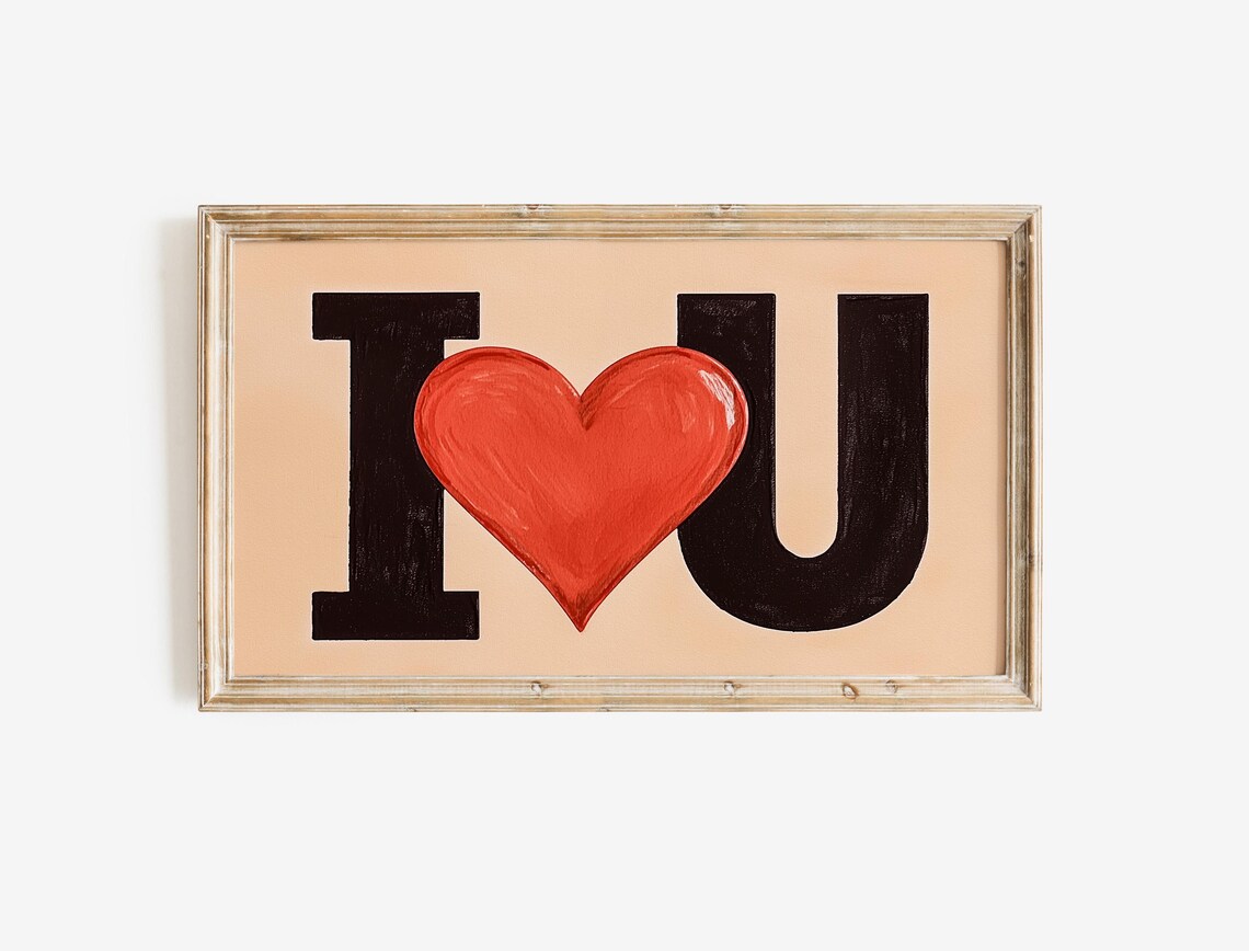 I Heart You Love Typography Bold Red Heart Pop Art Style Poster - Image 4
