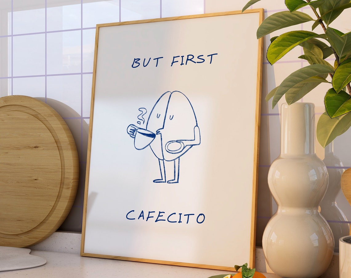Cafecito Y Chisme Spanish Coffee Art Print Cafecito Poster Minimalist Kitchen Trendy Coffee Wall Art Cafecito Print But First Cafecito - Image 3
