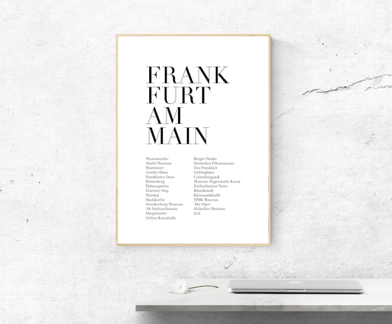 Frankfurt Am Main Travel Poster, Modern Art Print