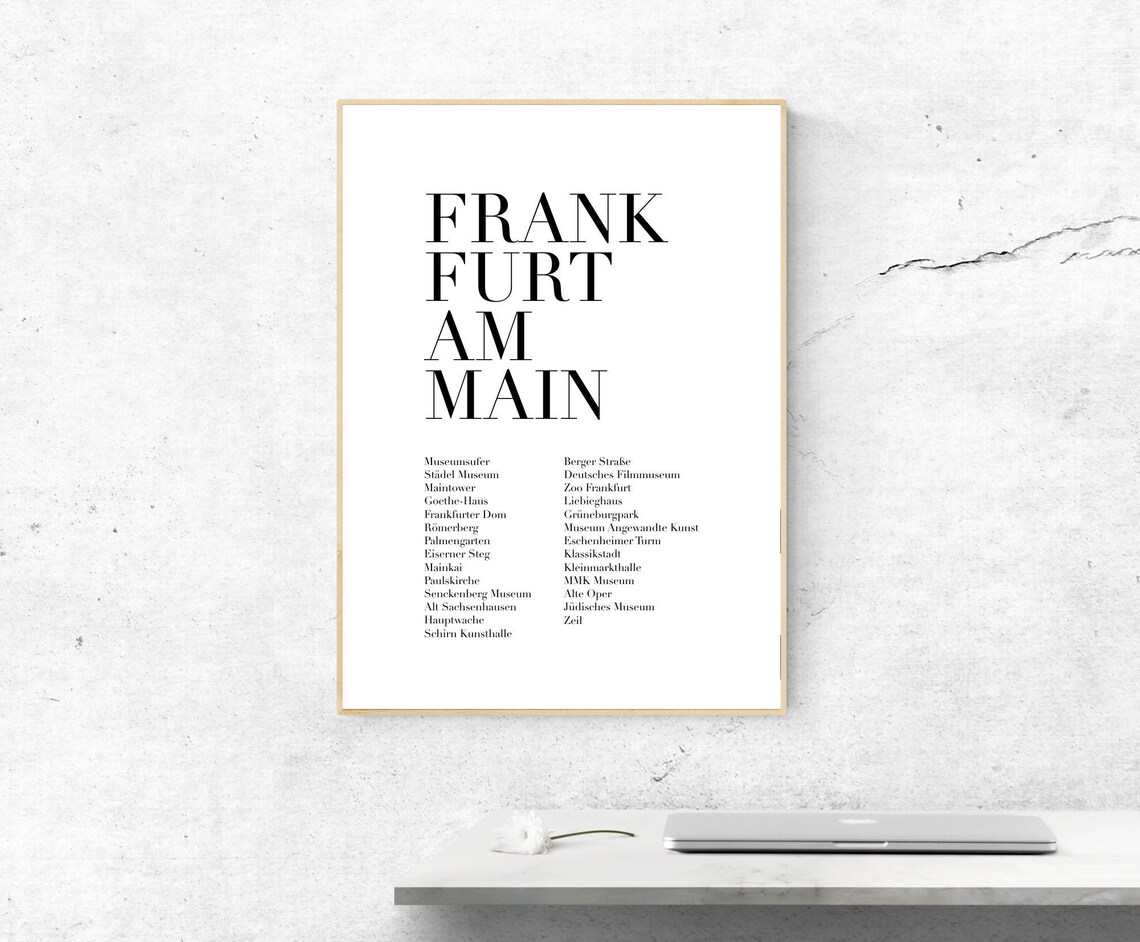Frankfurt Am Main Travel Poster, Modern Art Print